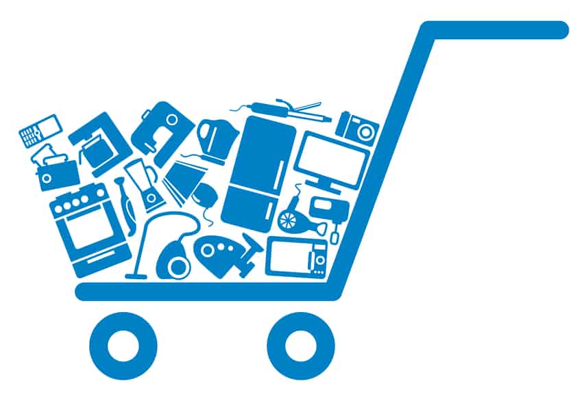 A shopping cart logo