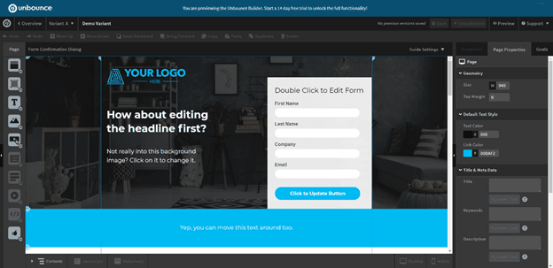 unbounce ui example