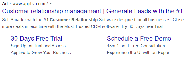 crm google text ad example