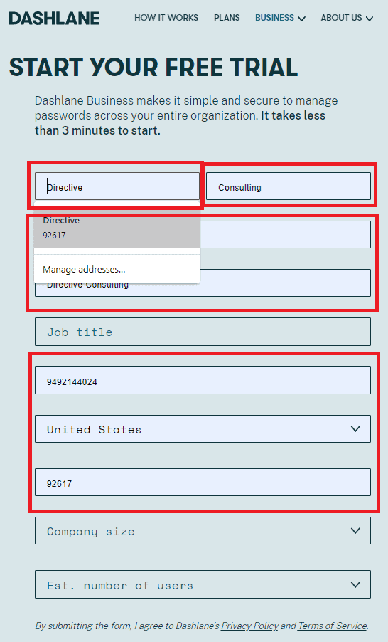 auto fill browser form