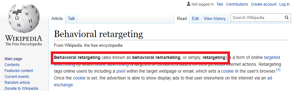 wikipedia remarketing meaning