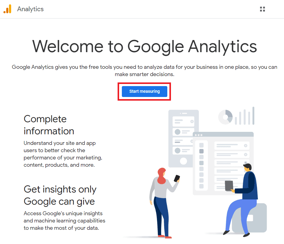 google analytics start