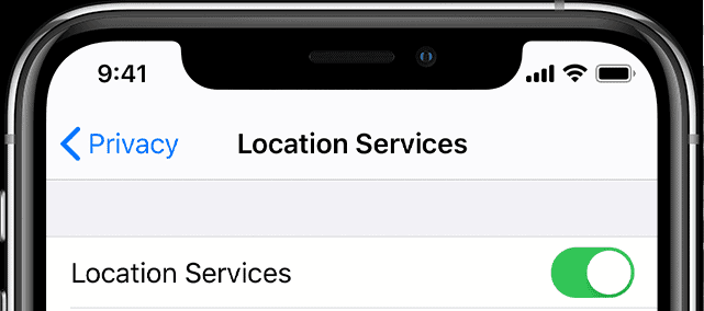 mobile location services toggle function