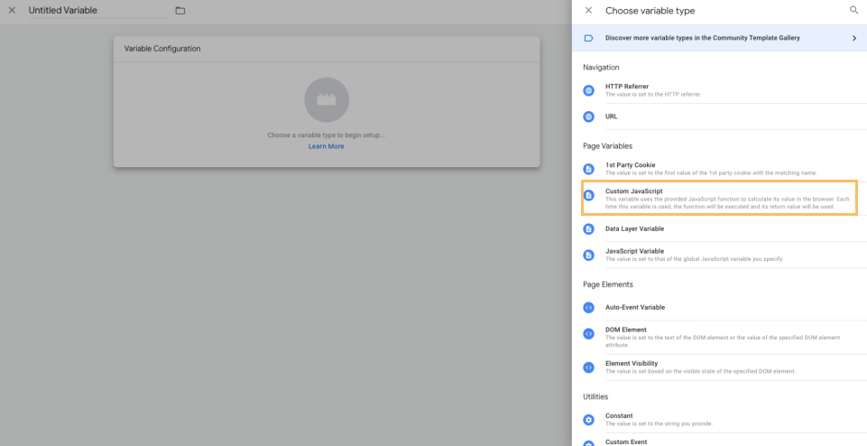 custom javascript in google tag manager