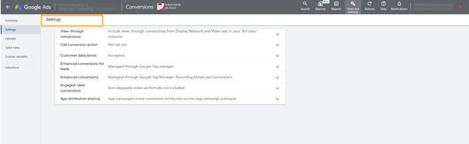 click on Settings