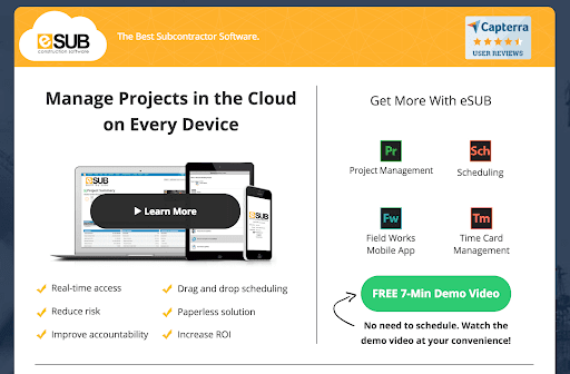 Example of generic landing page messaging.