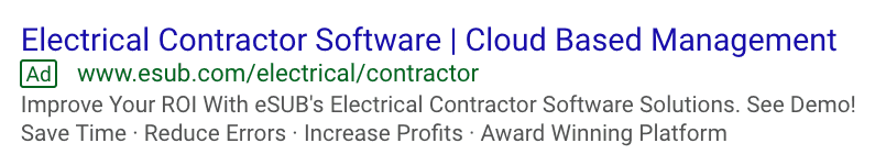 Updated ad messaging on the SERP.