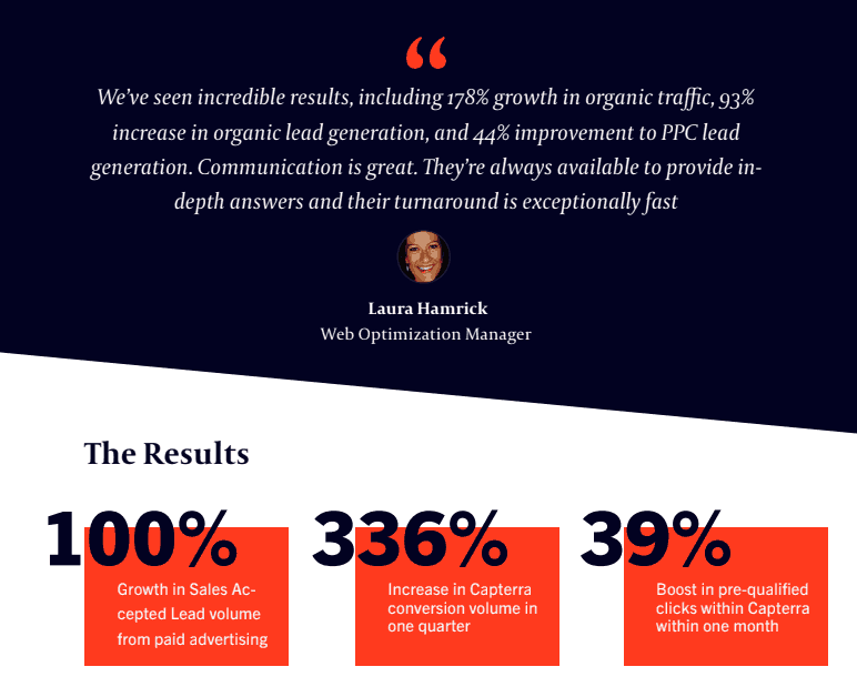 Testimonial from client who hired Directive as their SEO agency.