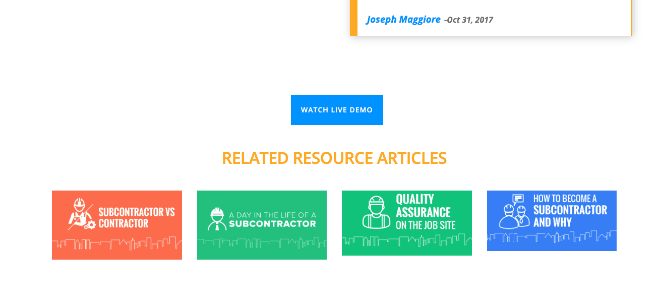 Screenshot showing another strategic placement for CTA built for conversions.