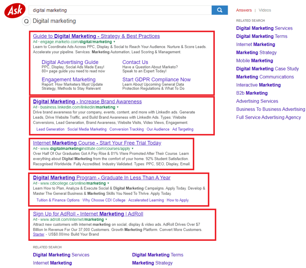 ask google search partner