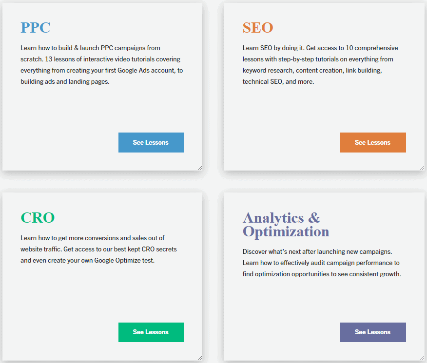 digital marketing course modules
