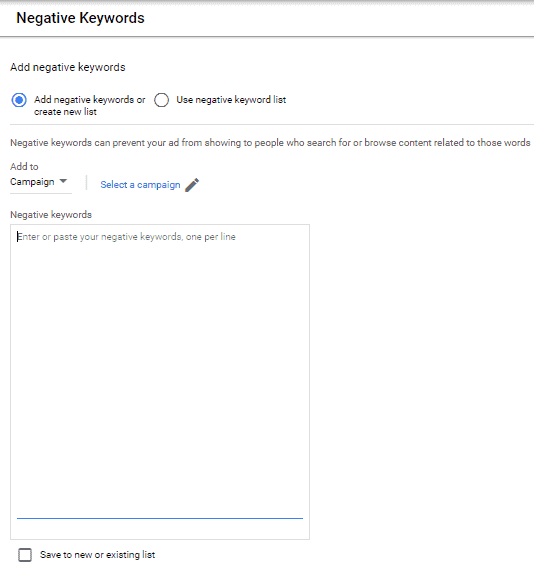 negative keyword audit