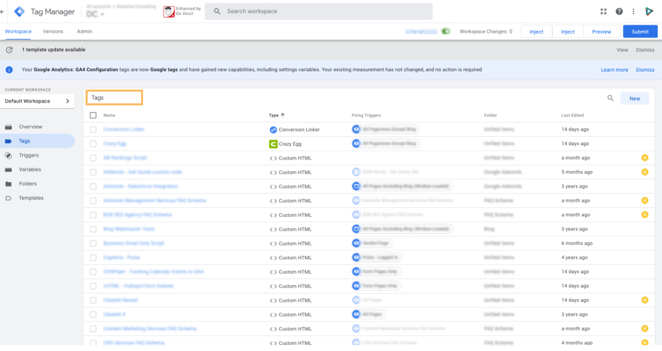 Tags in google tag manager