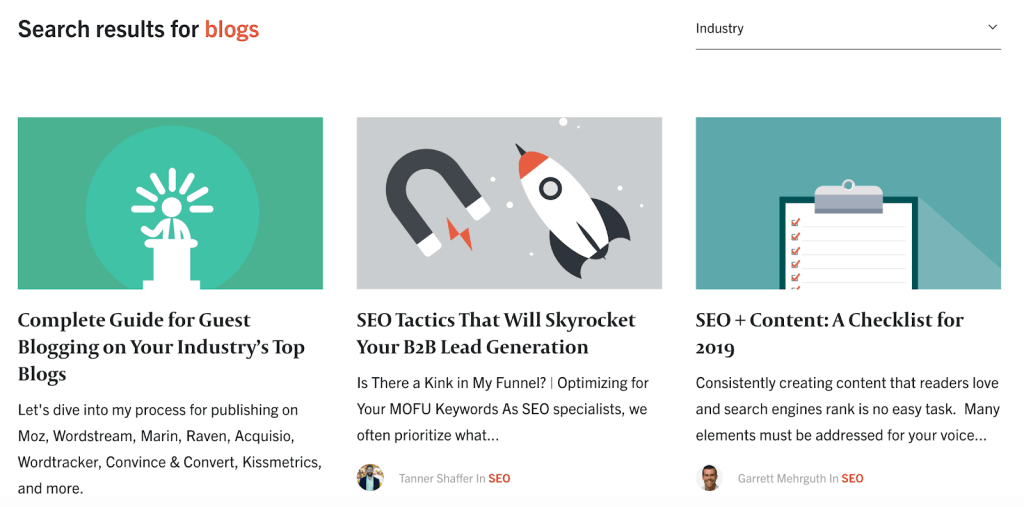 Example of blog topics to enhance content marketing strategy.