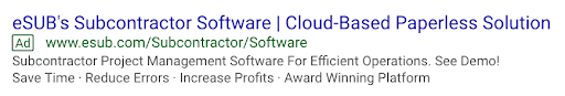 Example of generic ad messaging.
