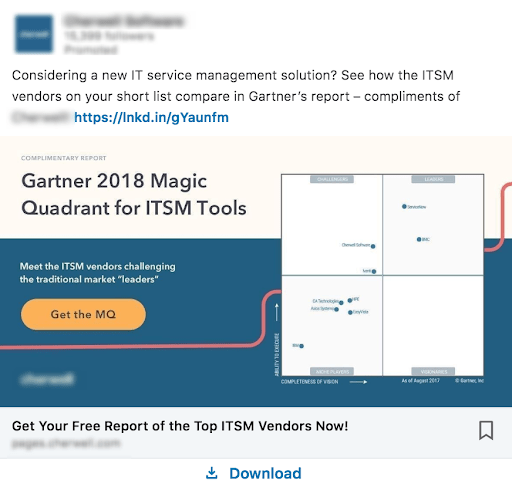 Example of Gartner Analyst Report used to increase database marketing efforts.