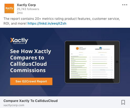 Example of strong G2 Crowd comparison report as part of database marketing strategy.