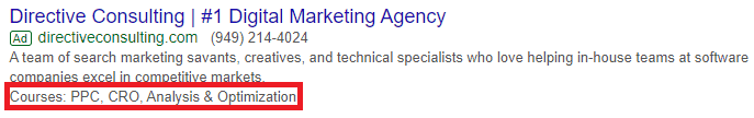 structured snippets extension example