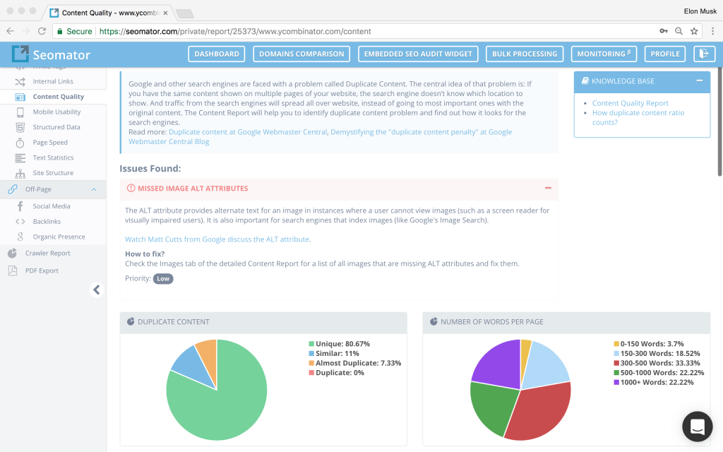seomator technical seo tool
