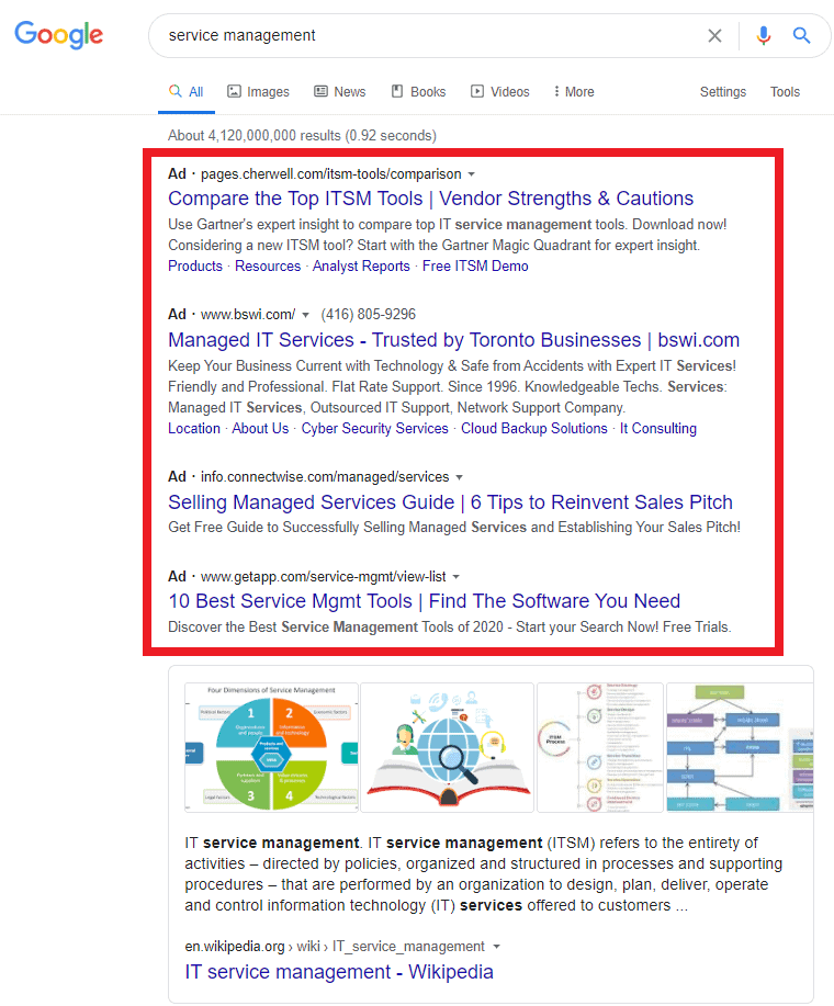 paid search serp preview