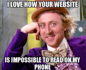 Meme about the importance of mobile-friendly websites