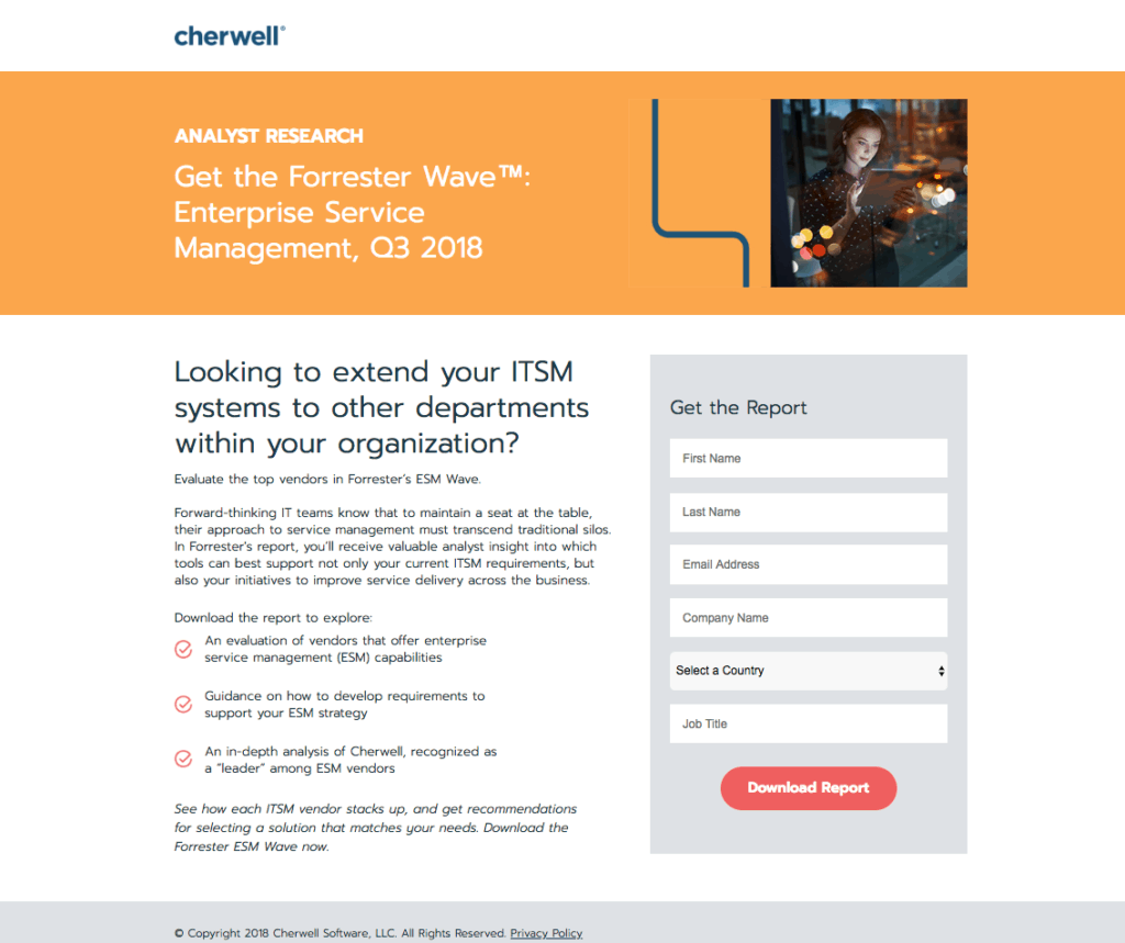 Example of strong landing page to better account-based marketing.