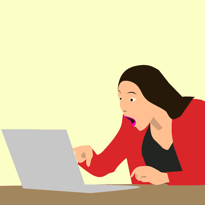 Image of woman after seeing engaging hook in digital content marketing.