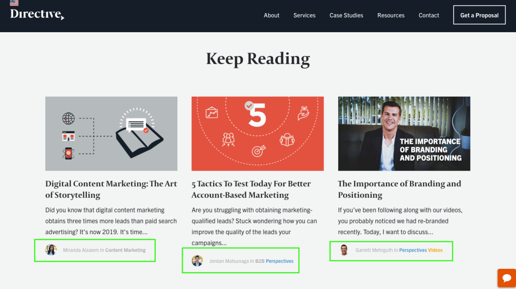 Screenshot of articles written by Directive's own team in efforts to enhance digital marketing success. 