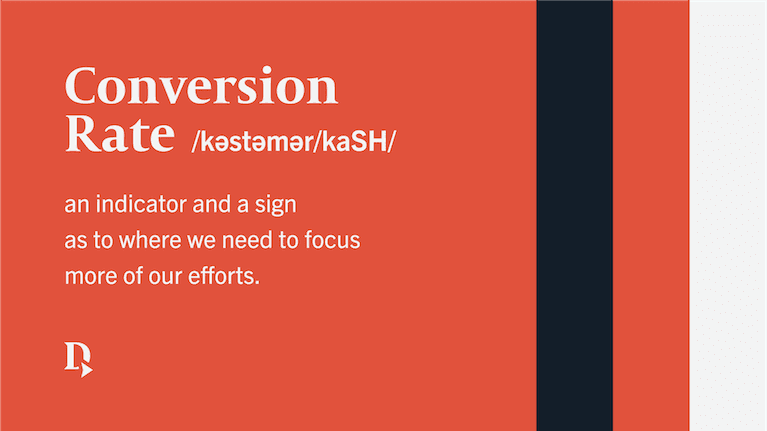 Text graphic showing conversion rate definition.