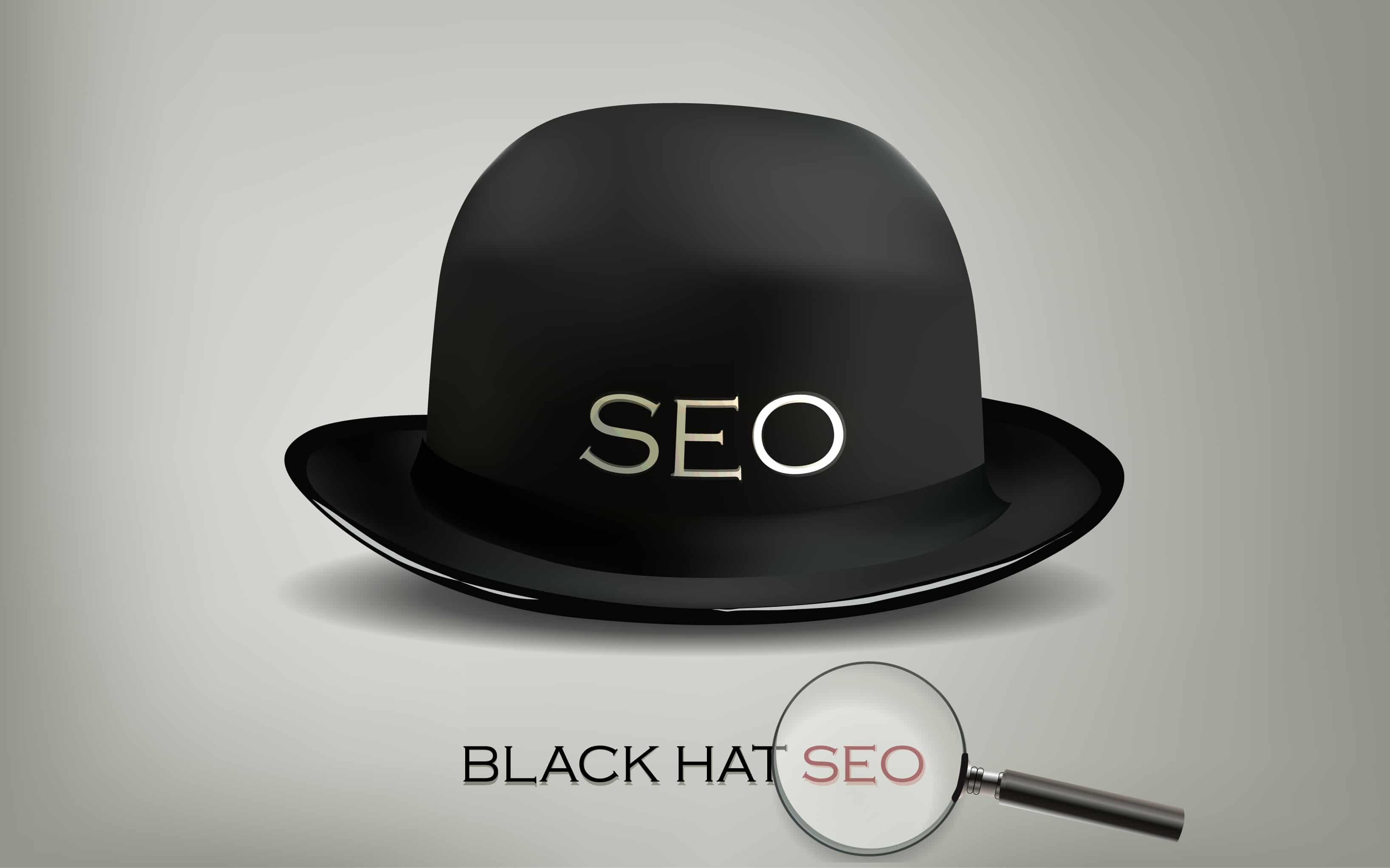 A black hat with SEO on the lid.