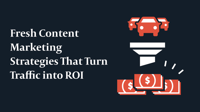 Graphic showing content marketing strategies that affect traffic.