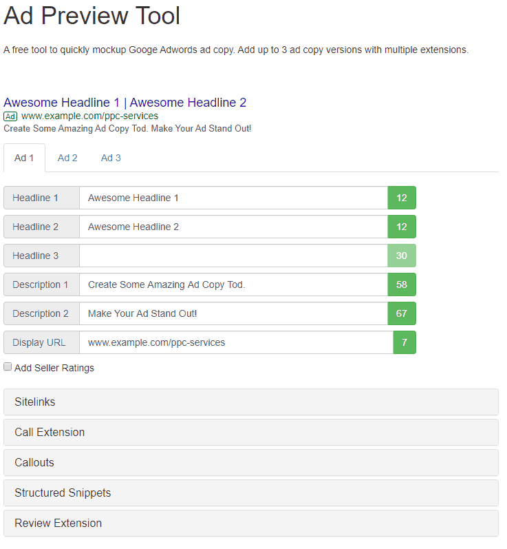 google ad preview tool