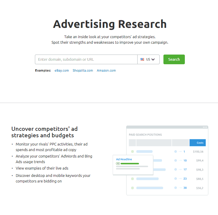 semrush ppc competitor analysis tool