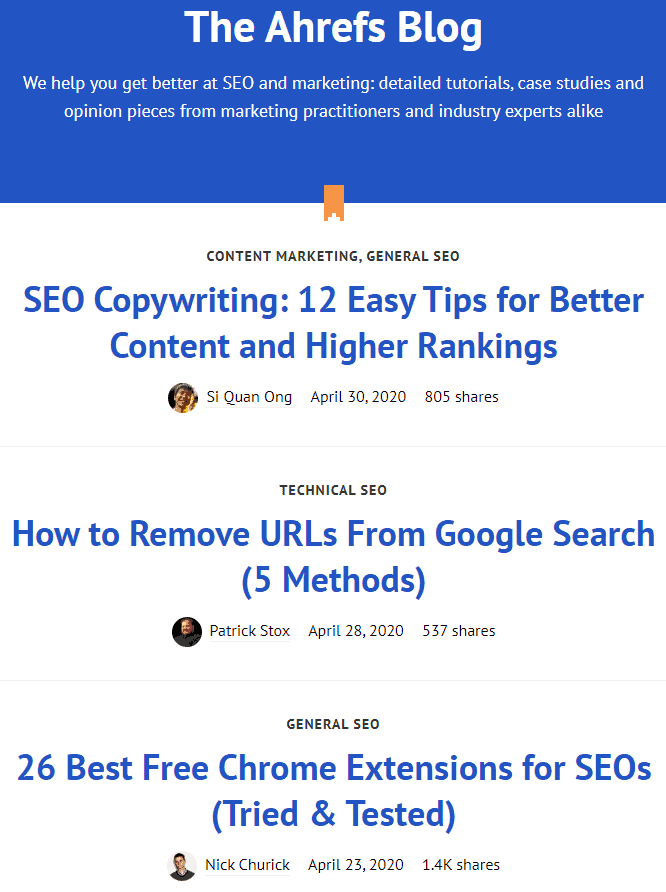 ahrefs seo blog