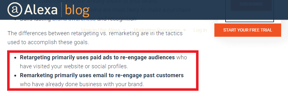 alexa remarketing vs retargeting