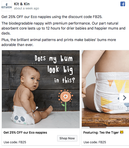 diaper remarketing ad example