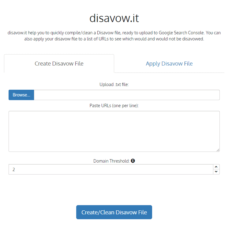 disavow.it upload file page