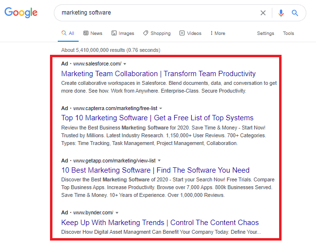 google paid search advertising