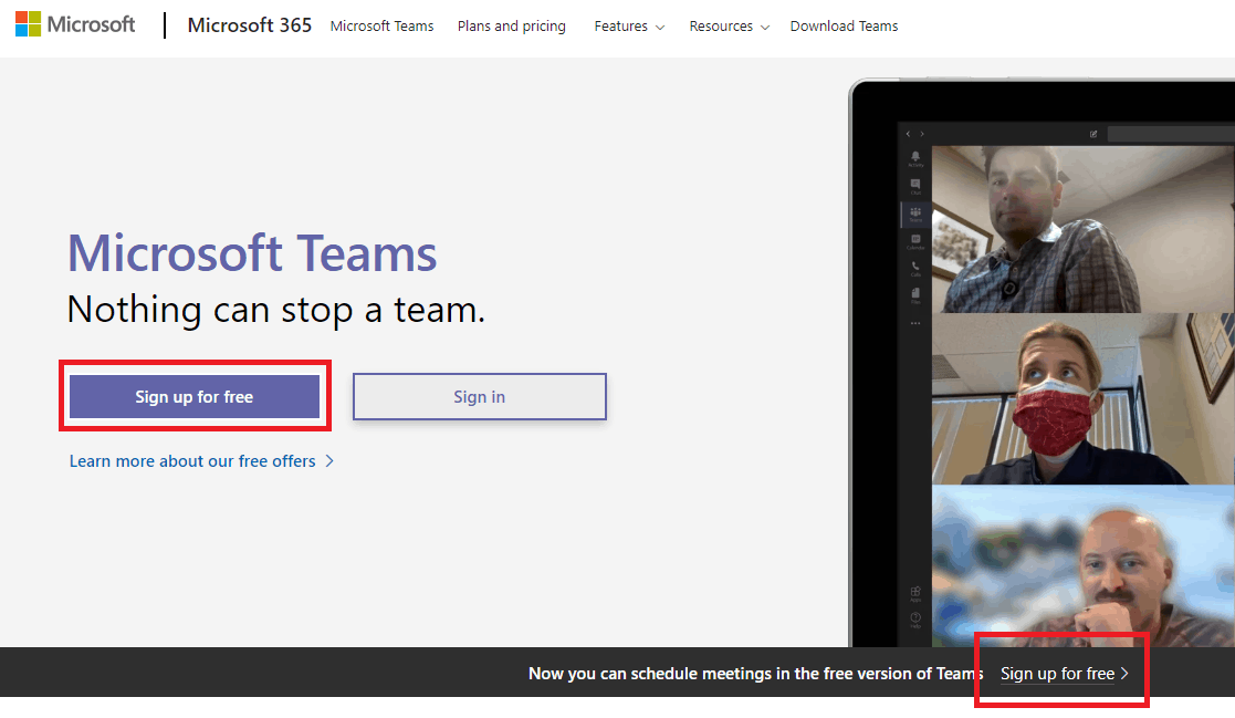Microsoft Teams web interface