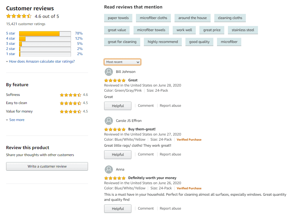 Customer Reviews featured on Amazon.com