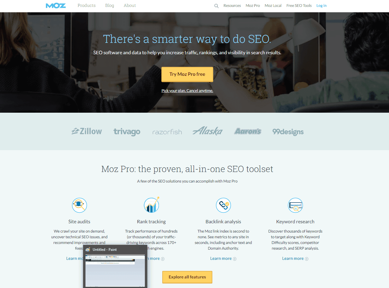 Moz home page