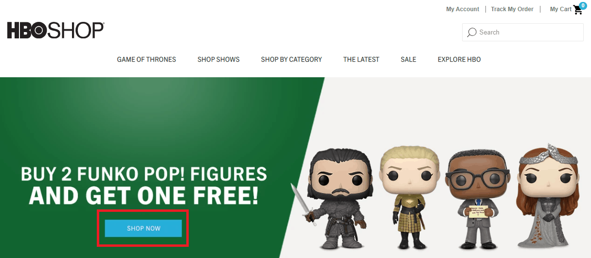 HBO shop web interface