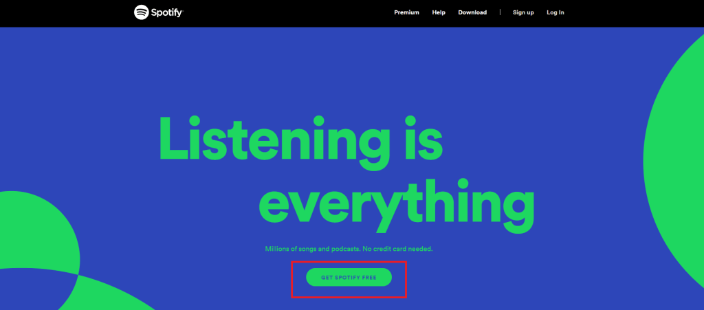 spotify website button