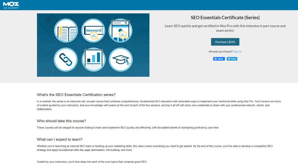 moz seo certification