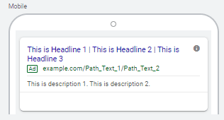 mobile google text ad format