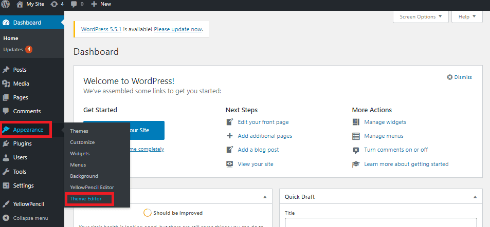 wordpress theme editor