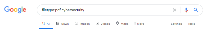 google search file type