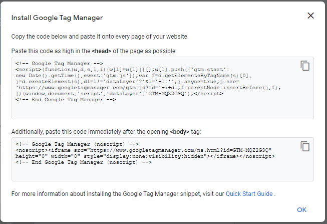 install google tag manager