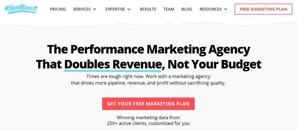 klientboost home page