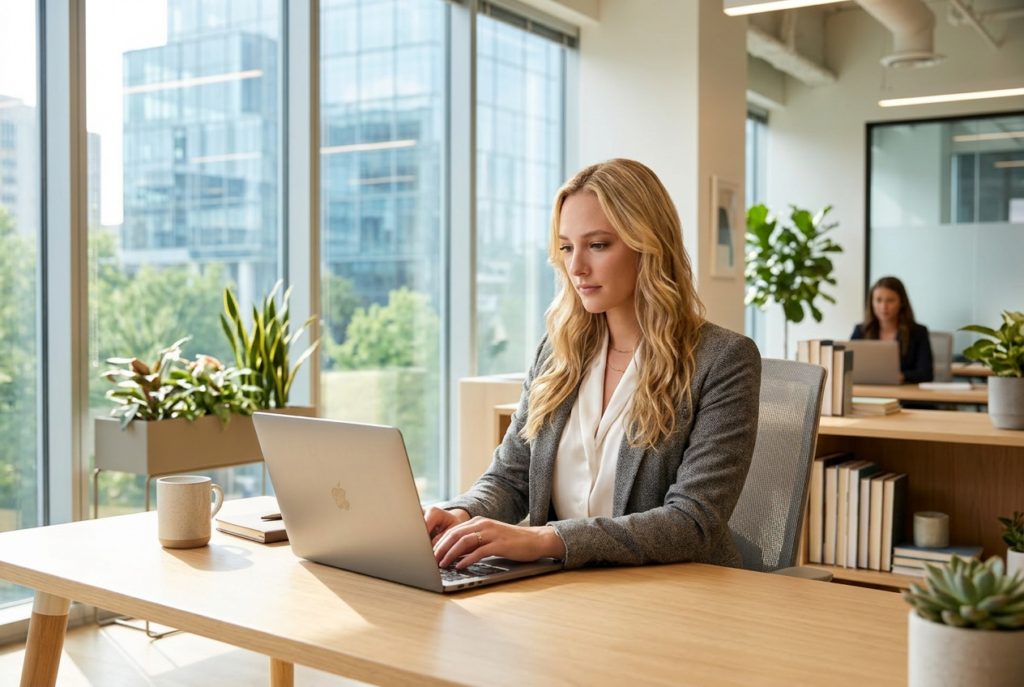 Founder working on their laptop